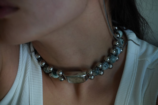 CRISTALES moss agate necklace