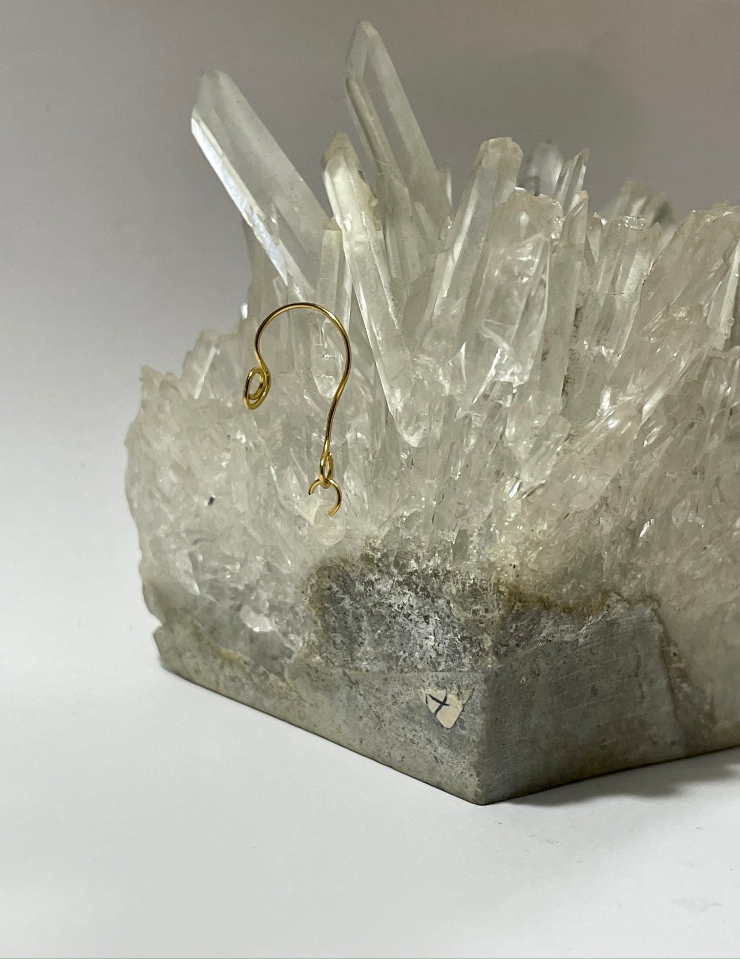 gold clear quartz lip cuff