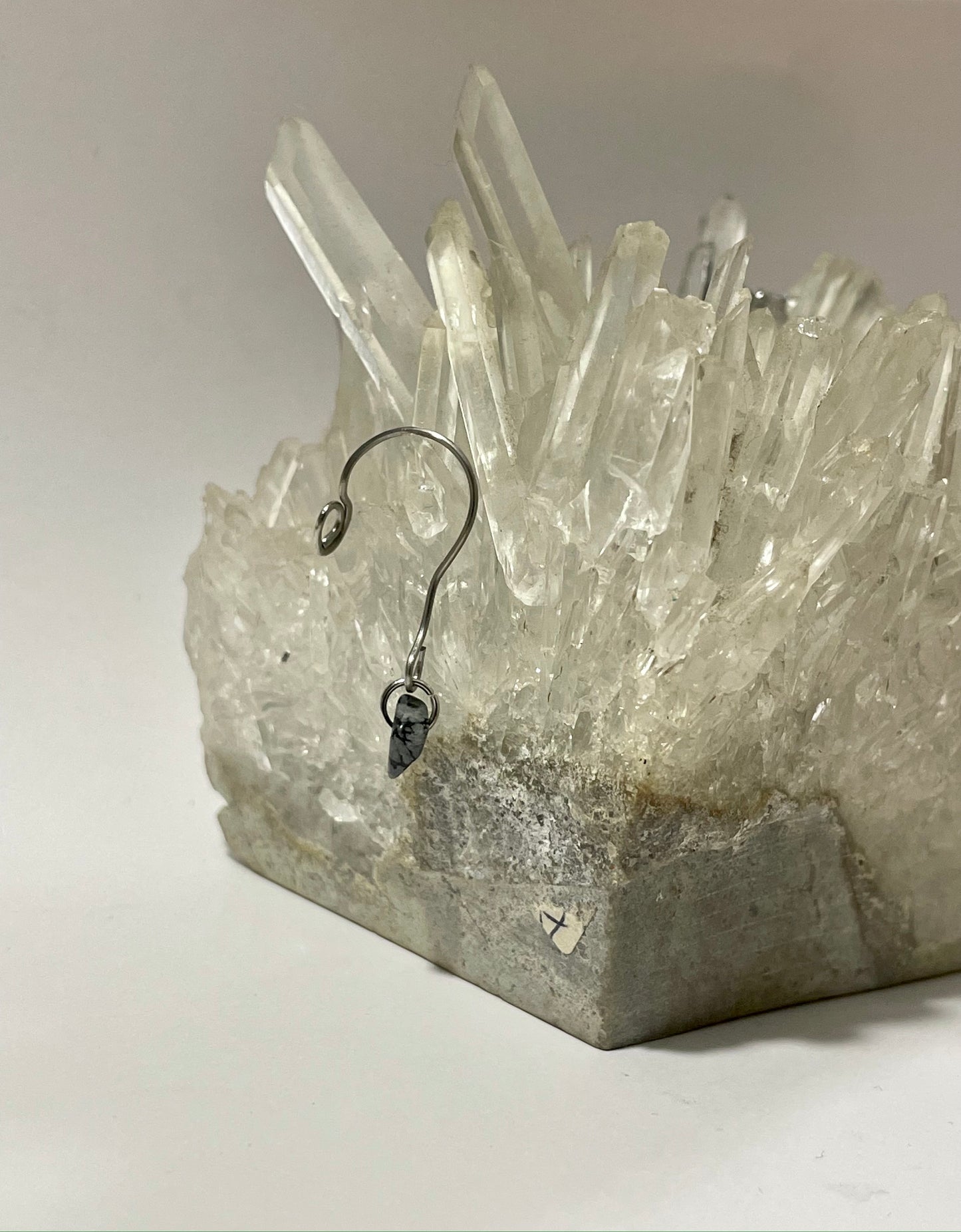 silver snowflake obsidian lip cuff