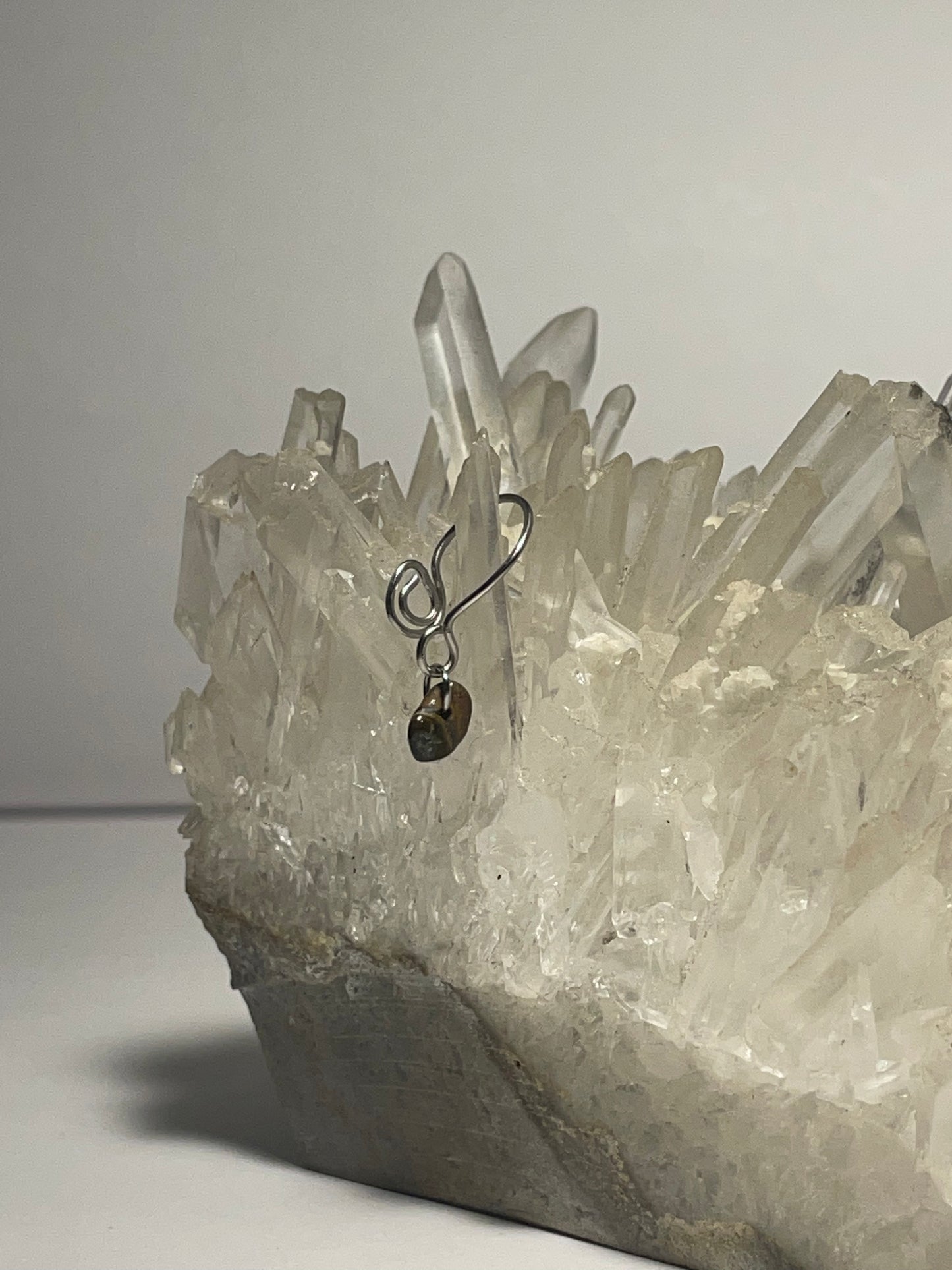 silver tiger eye lip cuff