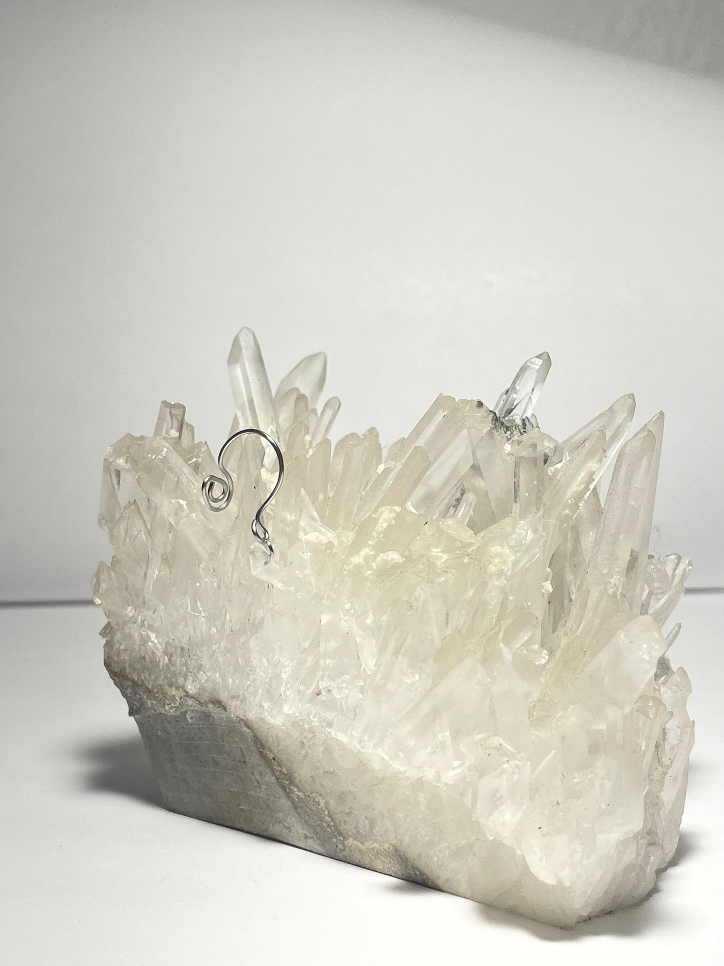 silver clear quartz lip cuff