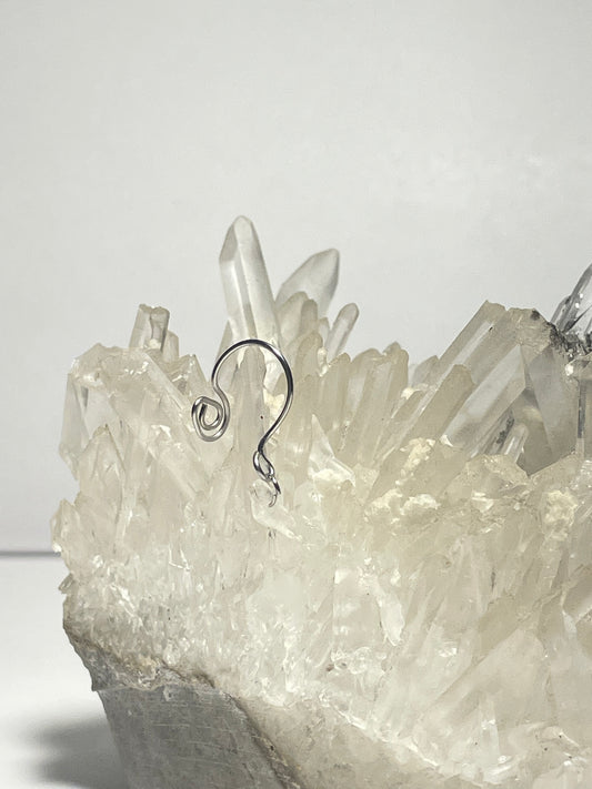 silver clear quartz lip cuff