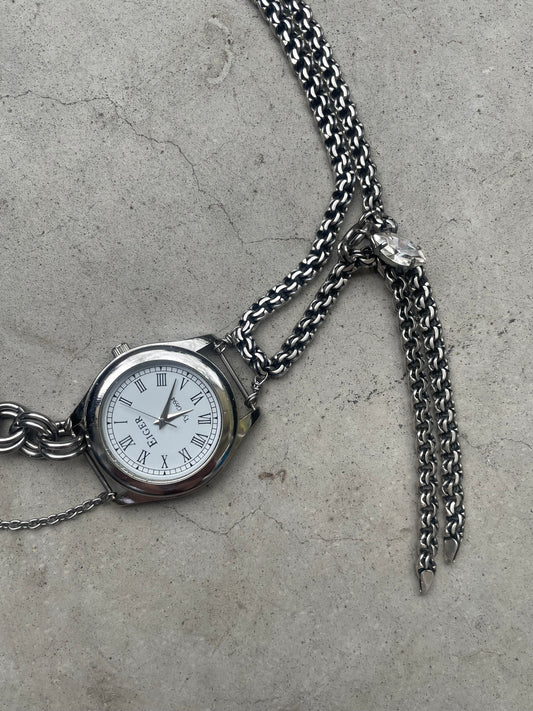 the silver time necklace