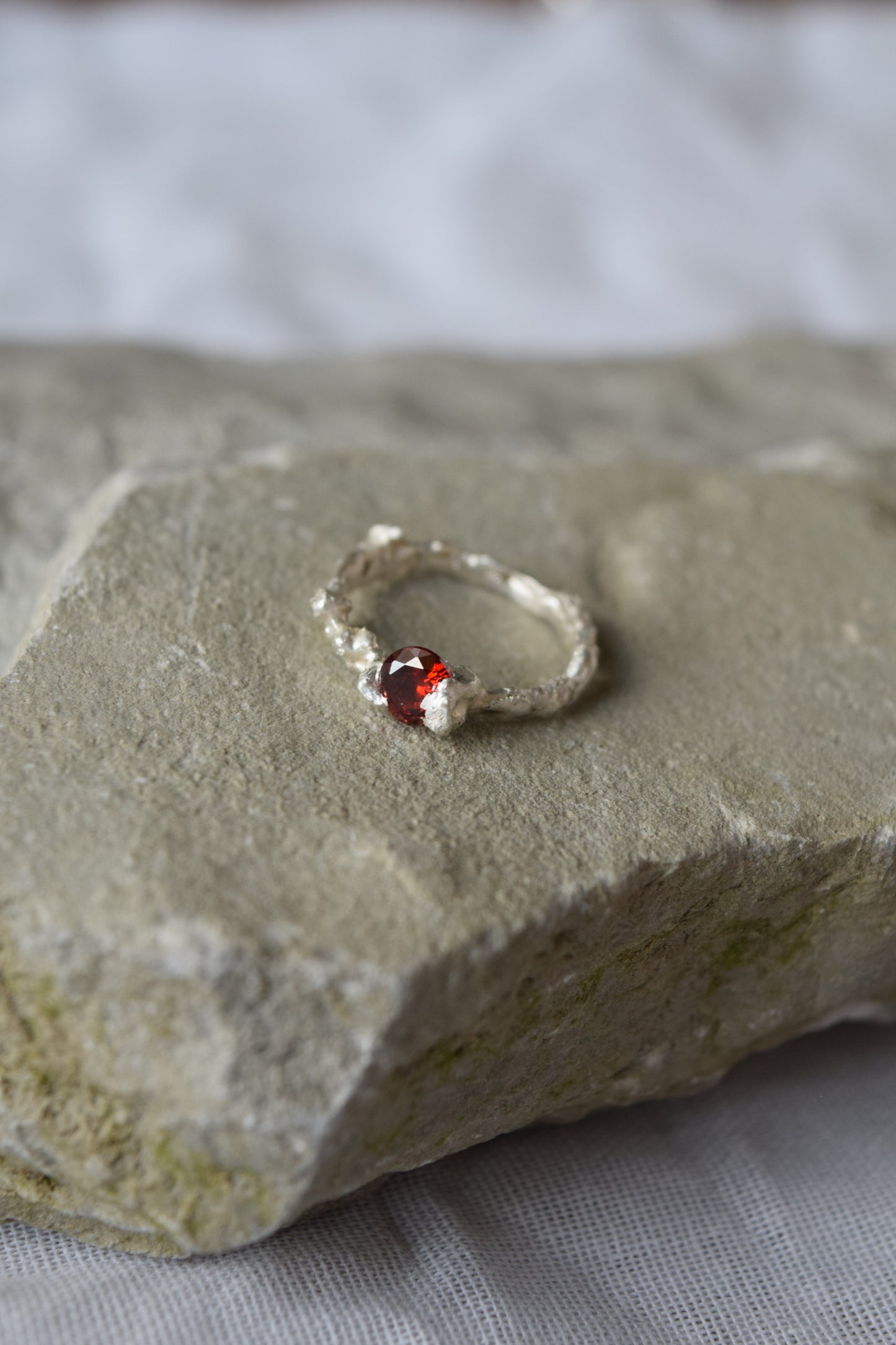 the imperfect red silver ring