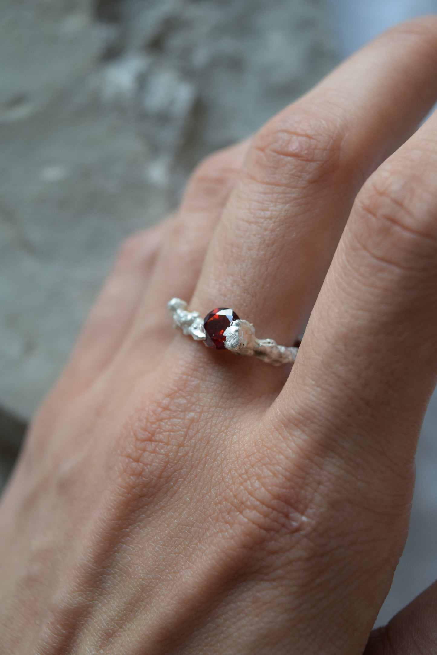 the imperfect red silver ring