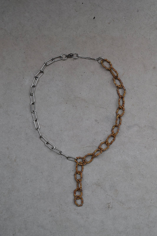 japanese glass bead chain necklace