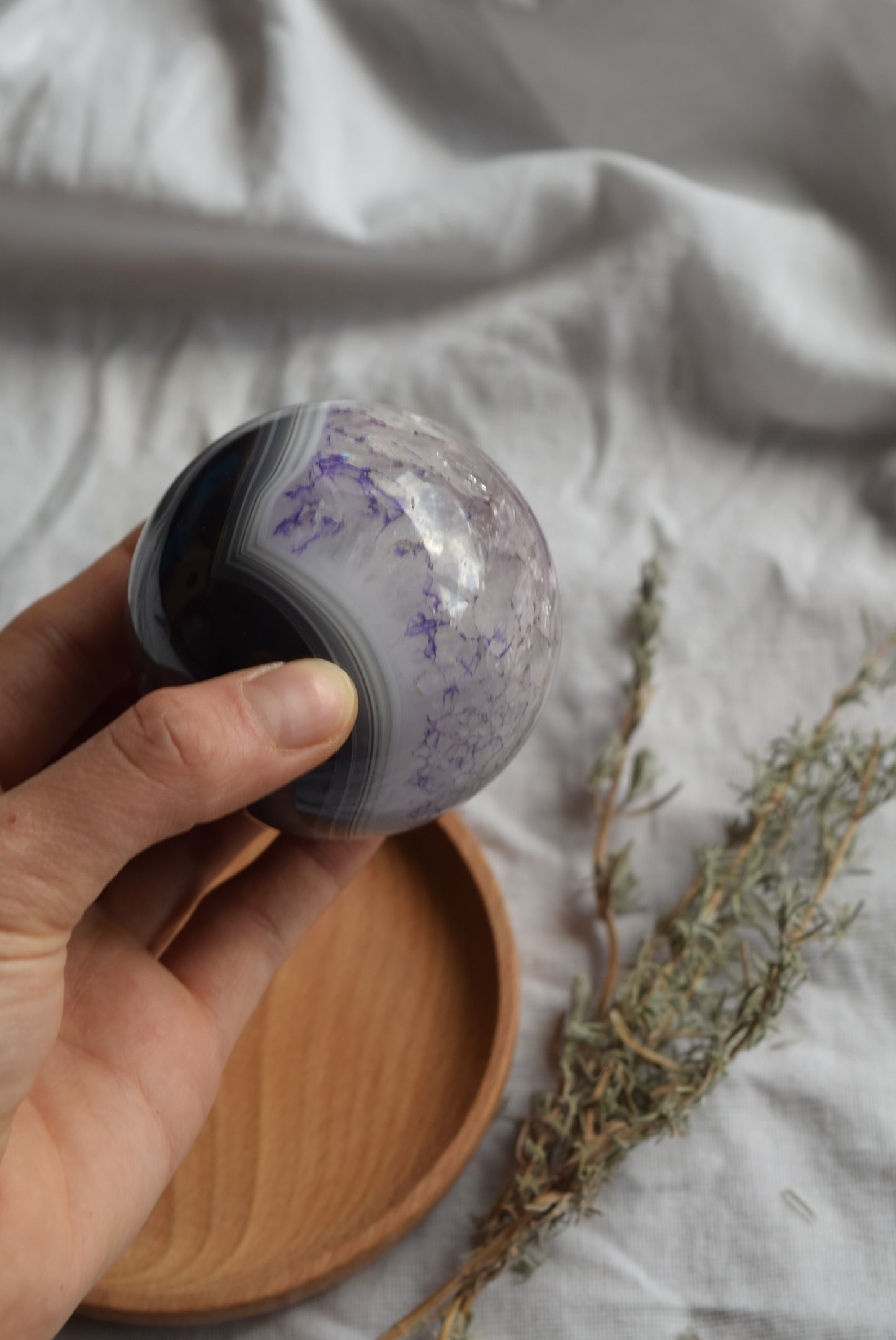 amethyst and agate crystal sphere