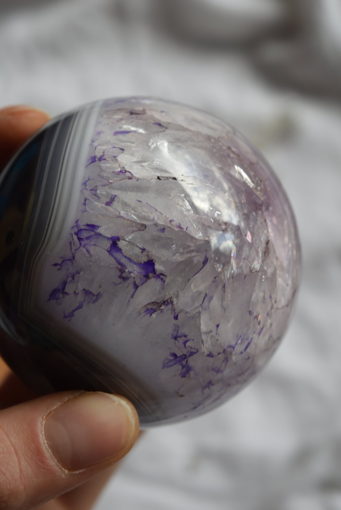 amethyst and agate crystal sphere