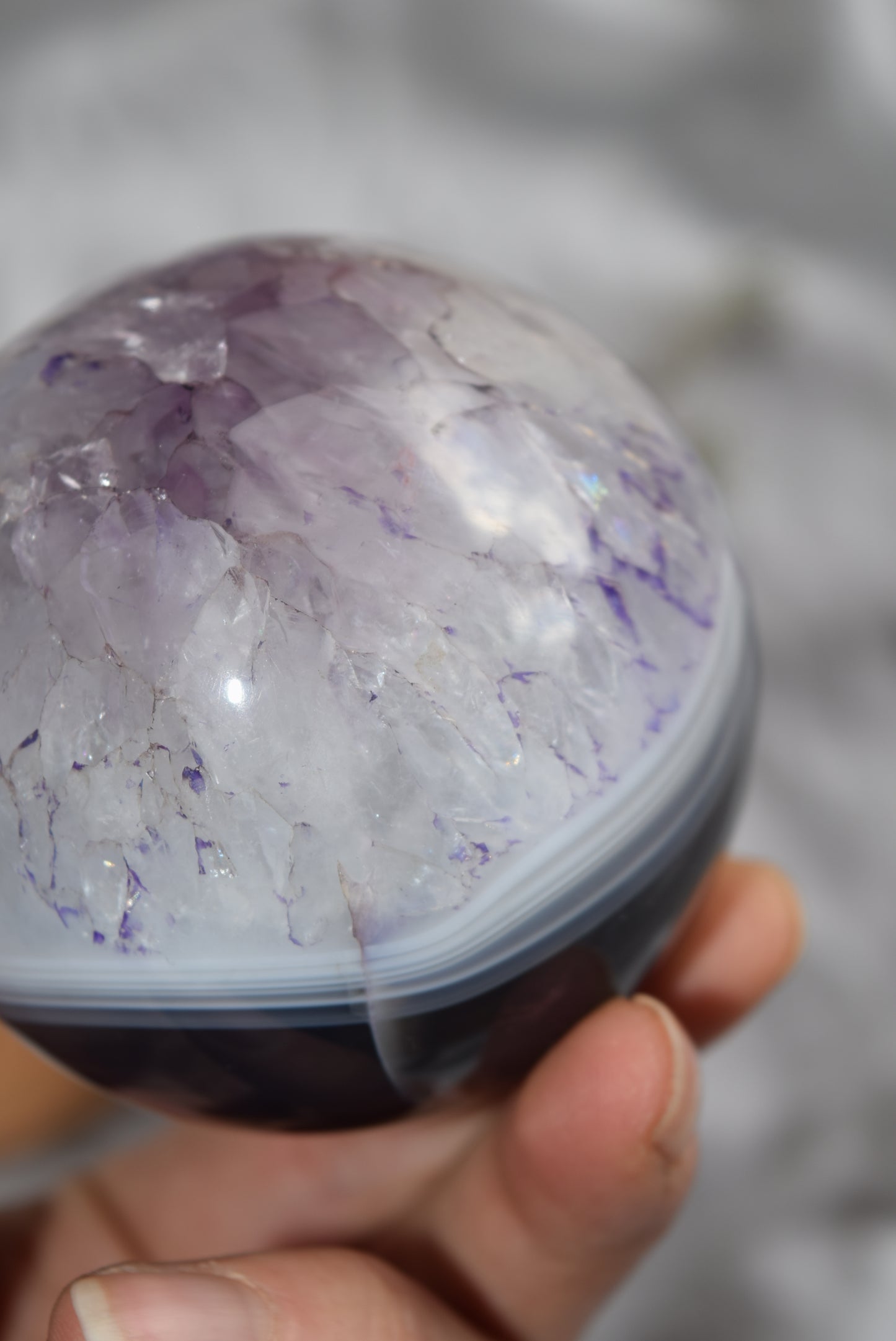 amethyst and agate crystal sphere